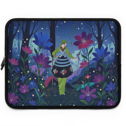 🌙🌸 The Lady Of The Firefly Garden Laptop Sleeve – Art Deco Floral Fantasy