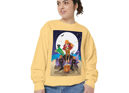 Moonlit Pirate Halloween Unisex Garment-Dyed Sweatshirt