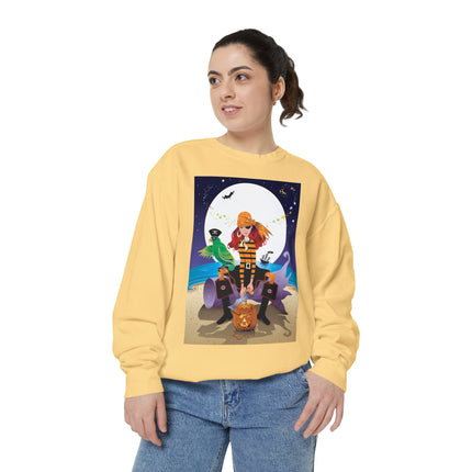 Moonlit Pirate Halloween Unisex Garment-Dyed Sweatshirt