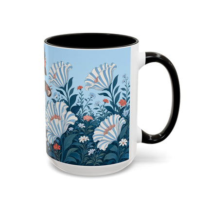 🎨💙 The Enchanted Garden Artist Colorful Mug – Art Deco Floral Whimsy