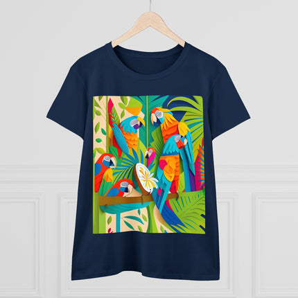 Colorful Macaws Women's Midweight Cotton Tee