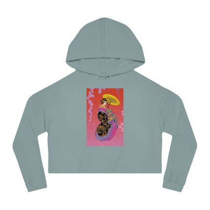 Enchanting Geisha Cropped Hooded Sweatshirt