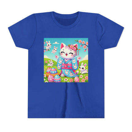 Springtime Kitten’s Easter Joy Youth Short Sleeve Tee