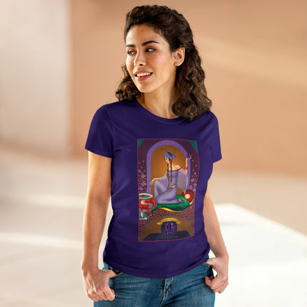 February & Amethyst (from the Gem Series) by Sofia Chiostri Women's Midweight Cotton Tee