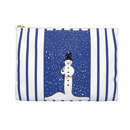 Snowman in Falling Snow Accessory Pouch