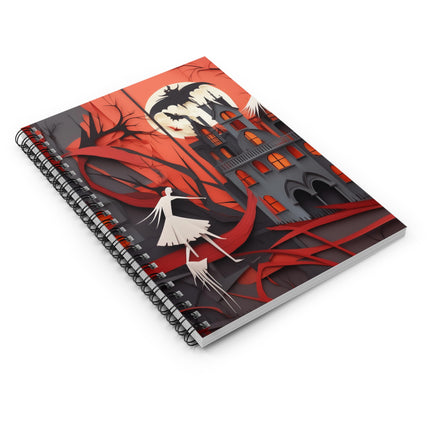 Halloween Night Scene Spiral Notebook - Ruled Line