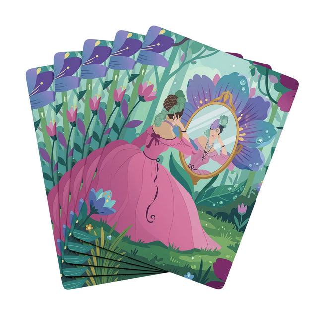 🪞🌸 The Lady Of The Enchanted Mirror Playing Cards – Art Deco Fashion Illustration