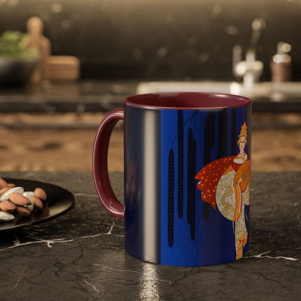 Celestial Melody Colorful Mug (11oz, 15oz) – Musical Grace, Starlit Beauty & Art Deco Elegance