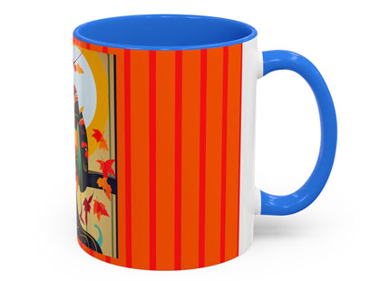 Black Cat in Kimono Colorful Mugs, 11oz