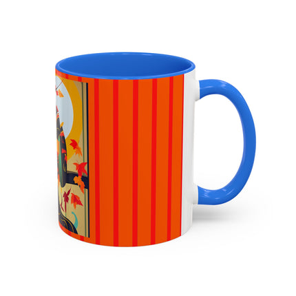 Black Cat in Kimono Colorful Mugs, 11oz