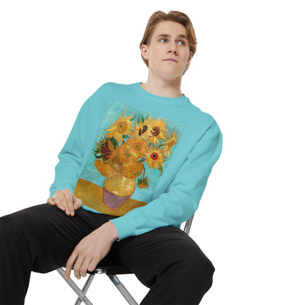 Vase with Twelve Sunflowers by Vincent Van Gogh Unisex Garment-Dyed Sweatshirt