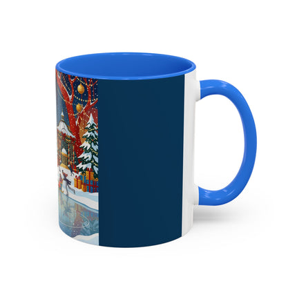 ⛸️🎄 The Christmas Skating Pavilion Colorful Mug – Art Deco Holiday Fantasy