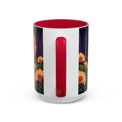 🌙🌼 The Moonlit Floral Dancer Colorful Mug – Art Deco Garden Fantasy