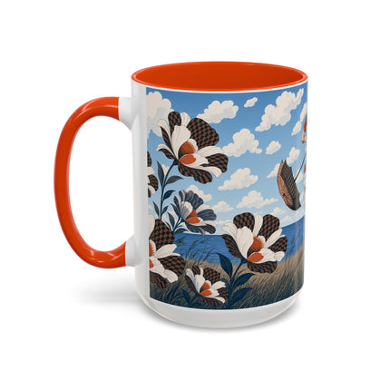 🌊🌼 The Windswept Seaside Promenade Colorful Mug – Art Deco Coastal Elegance