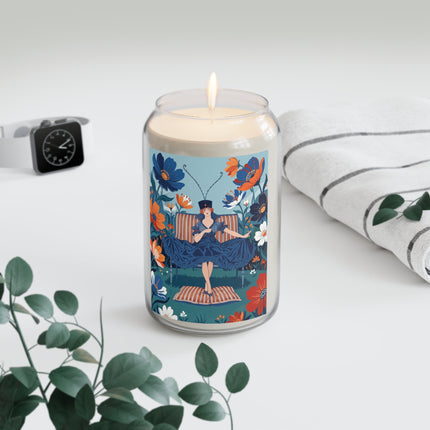 🌼🎩 The Lady Of The Grand Garden Chair Scented Soy Candle – Art Deco Floral Fashion