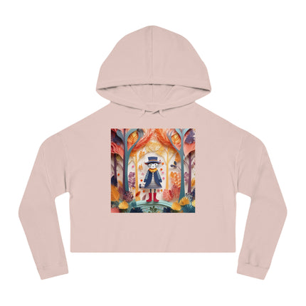 Cat in Boots in the Enchanted Forest Cropped Hooded Sweatshirt