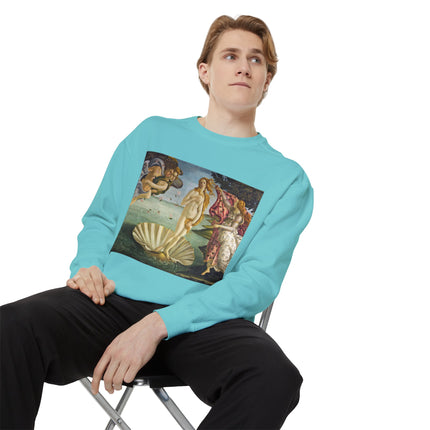 Birth of Venus by Sandro Botticelli Unisex Garment-Dyed Sweatshirt