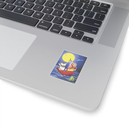 Embarking on a Moonlit Journey  Kiss-Cut Stickers (4 Sizes)