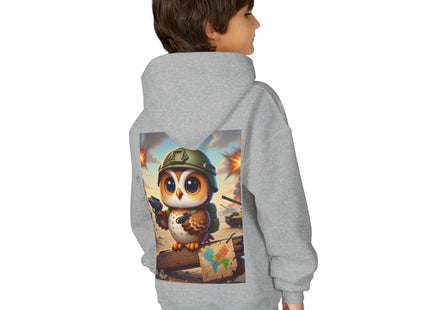 Owl on the Front Lines Youth Heavy Blend Hooded Sweatshirt