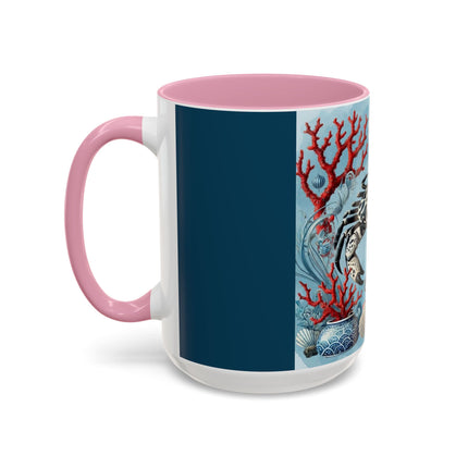 Spotted Crab & Pagoda Colorful Mug – Mystical Ocean & Asian Harmony