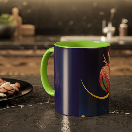 Moonlit Reflections Colorful Mug (11oz, 15oz) – Celestial Elegance, Art Deco Beauty & Dreamy Style