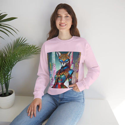 Cyber Cat Glamour Unisex Heavy Blend™ Crewneck Sweatshirt