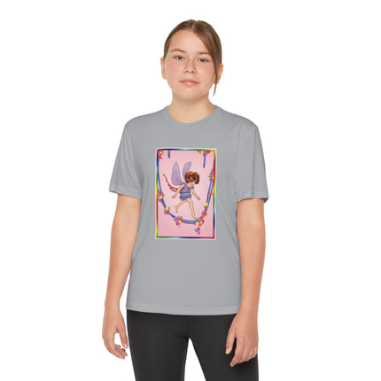 A Playful Fairy Jumps Rope Youth Competitor Tee – Magical Motion & Whimsical Joy
