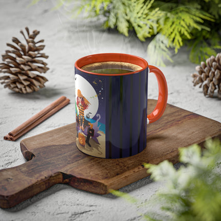 Moonlit Pirate Halloween Colorful Mugs, 11oz