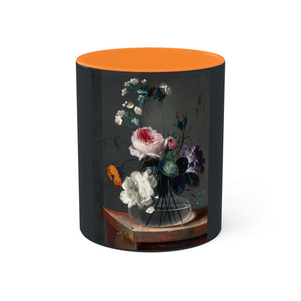 Floral Still Life by Johann Baptist Drechsler Colorful Mugs, 11oz