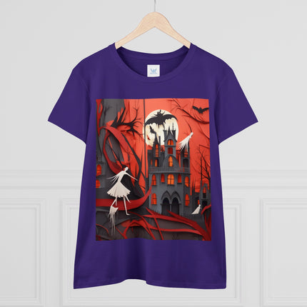 Halloween Night Scene Women's Midweight Cotton Tee