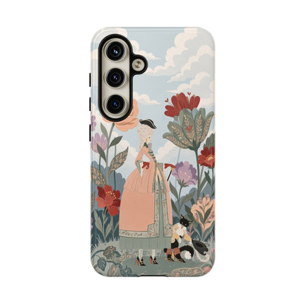 🌹🐈 The Lady And Puss In Boots Phone Case – Art Deco Floral Whimsy