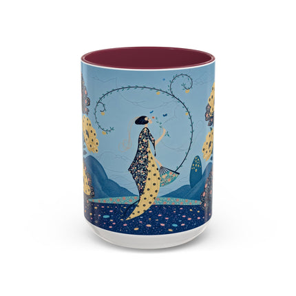 🌼🦋 The Enchanted Butterfly Garden Promenade Colorful Mug – Art Deco Floral Whimsy