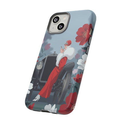 🚗🌺 The Lady Of The Grand Touring Car Phone Case – Art Deco Motoring Elegance