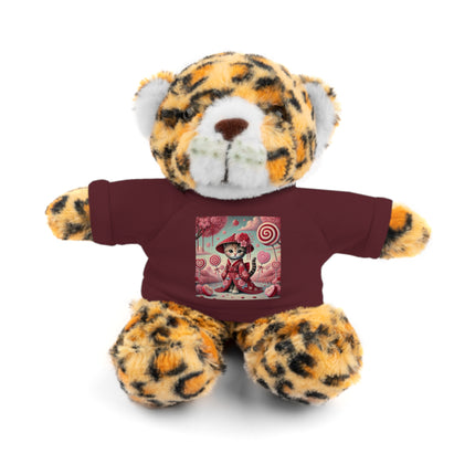 Whimsical Geisha Kitten in a Valentine Garden Stuffed Animals with Tee