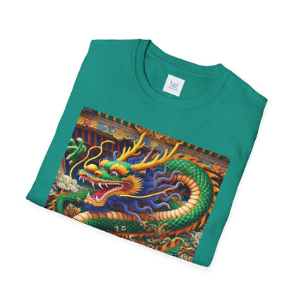 Tibetan Dragon Over Kabuki Duel Softstyle T-Shirt