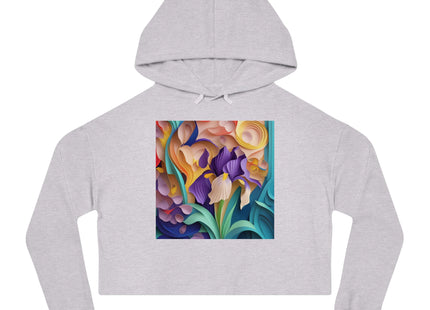 The Elegant Iris Flower Women’s Cropped Hooded Sweatshirt