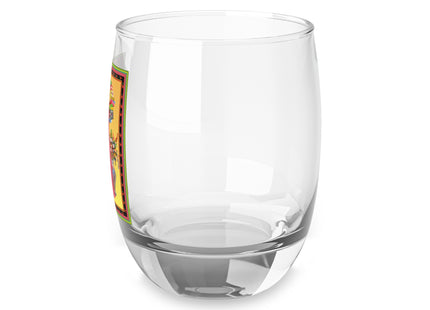 Elegant Holiday Woman with Gifts Whiskey Glass
