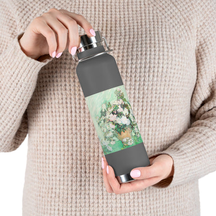 Roses by Vincent Van Gogh Copper Vacuum Insulated Bottle, 22oz