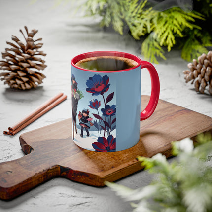 🎁🌺 The Christmas Gift Garden Stroll Colorful Mug – Art Deco Holiday Fantasy