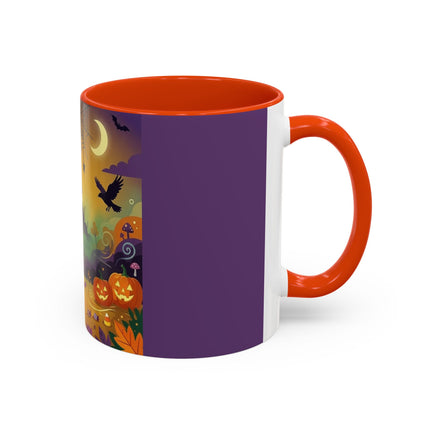 🌙🎃 The Scarecrow Of Haunted Hollow Colorful Mug – Whimsical Halloween Mystery