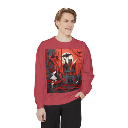 Halloween Night Scene Unisex Garment-Dyed Sweatshirt