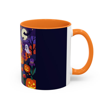 🌙🎃 The Moonlit Garden Masquerade Colorful Mug – Floral Halloween Charm