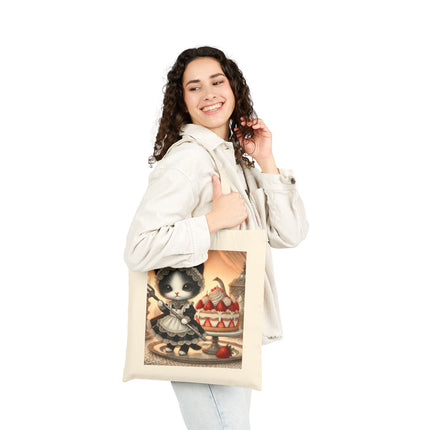 The Patisserie Kitten Cotton Canvas Tote Bag – Sweet Charm & Storybook Delight