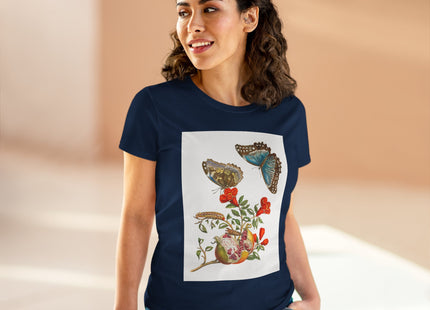 Blue Butterflies and Pomegranate Cotton Tee