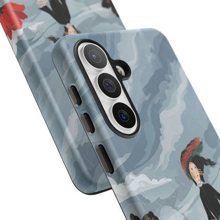 🌧️🌺 The Stormy Flower Walk Phone Case – Art Deco Floral Fashion