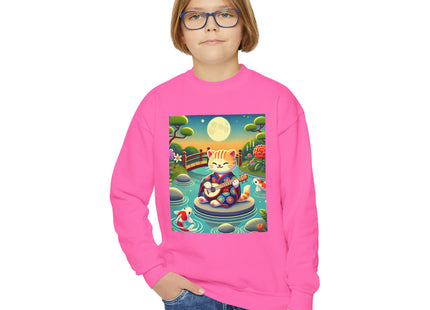 Melodic Kitten by the Koi Pond Youth Crewneck Sweatshirt