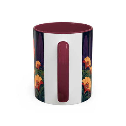 🌙🌼 The Moonlit Floral Dancer Colorful Mug – Art Deco Garden Fantasy