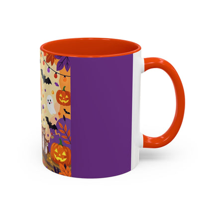 🎃🐈‍⬛ The Pumpkin Child’s Halloween Parade Colorful Mug – Whimsical Storybook Charm