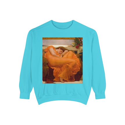 Flaming June by Frederic Leighton Unisex Garment-Dyed Sweatshirt