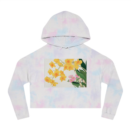 Golden Bow Orchid by Tanigami Kônan Women’s Cropped Hooded Sweatshirt